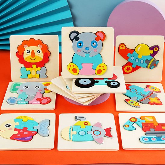 Puzzle en bois jeux animaux