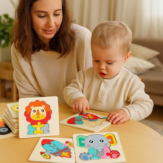 Puzzle en bois pour stimulation cognitif