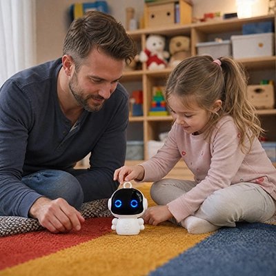 Robot jouet oir et blanc