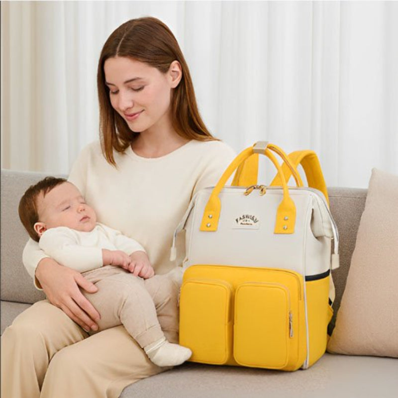 Sac a langer  jaune et blanc