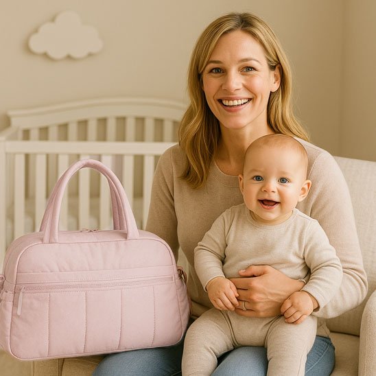 Sac a langer rose maman avec bébé