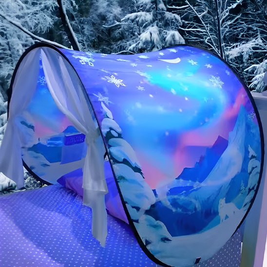 Tente enfant avec flocons de neige