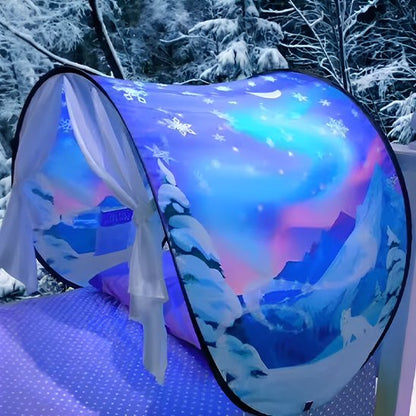 Tente enfant avec flocons de neige