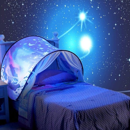Tente enfant bleu avec étoiles