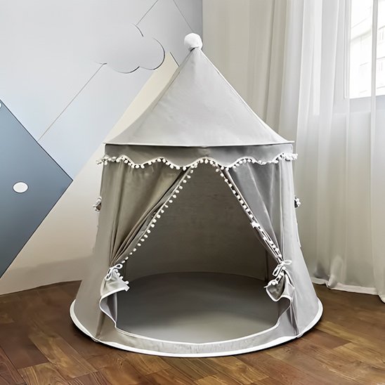 Tente enfant gris et blanc