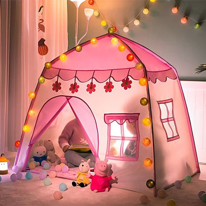 Tente enfant rose avec fênetres