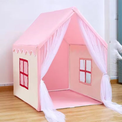 Tente pour enfant rose avec fenêtres