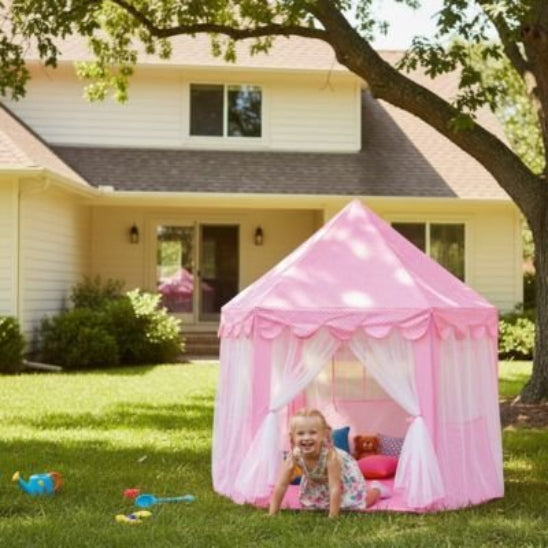 Tente pour enfant rose fille exterieur
