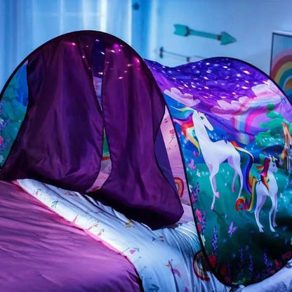 tente enfant avec dessin licorne
