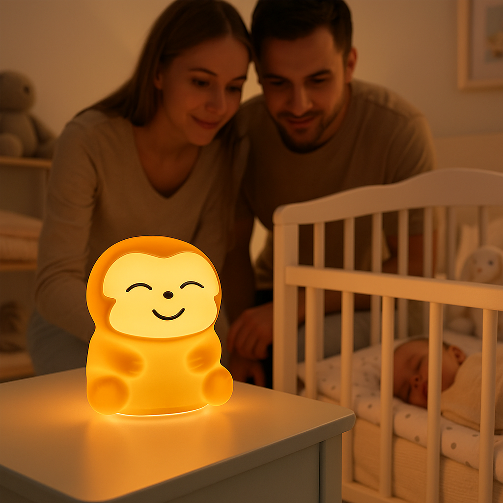 Veilleuse bebe singe -rechargeable USB –Douceur, lumière apaisante et sécurité pour bébé