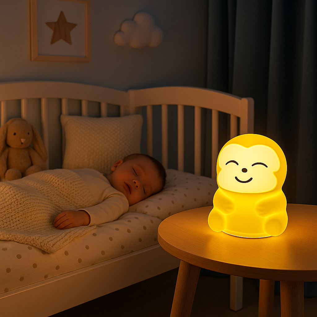 Veilleuse bebe singe -rechargeable USB –Douceur, lumière apaisante et sécurité pour bébé