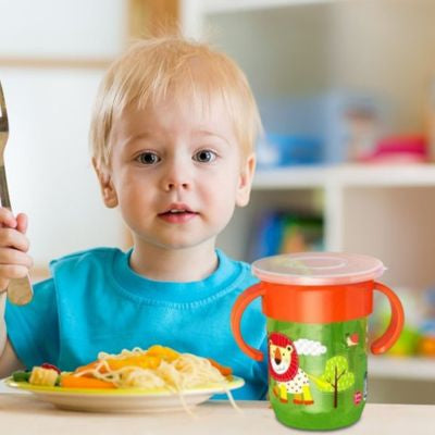 verre bebe anti fuite lion avec double poigné