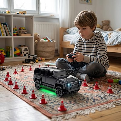 Voiture télécommandée enfant grise