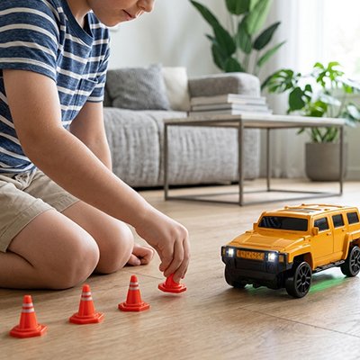 Voiture télécommandée enfant jaune-noir