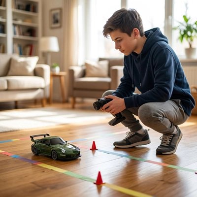Voiture télécommandée enfant noir obuste